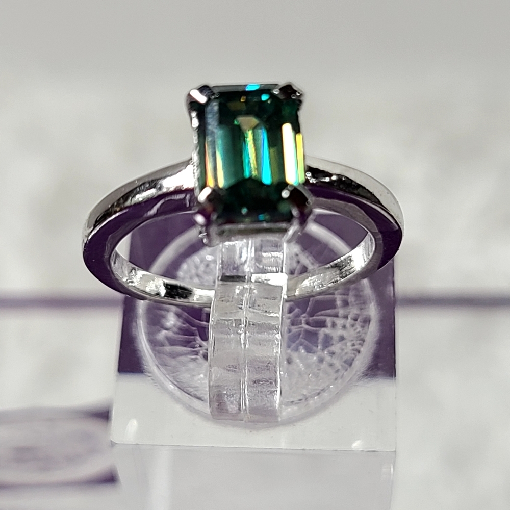 Moissanite 2 Carat Emerald Cut Ring